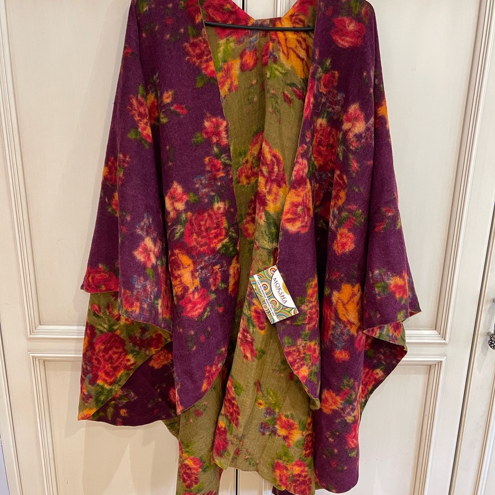 Full size reversible cape by Moksha fine woolens